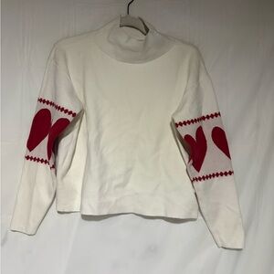 Maeve Cream and Red Heart Sweatshirt